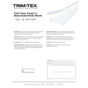 Preview of Flat Tear Away L Bead Submittal Sheet R2